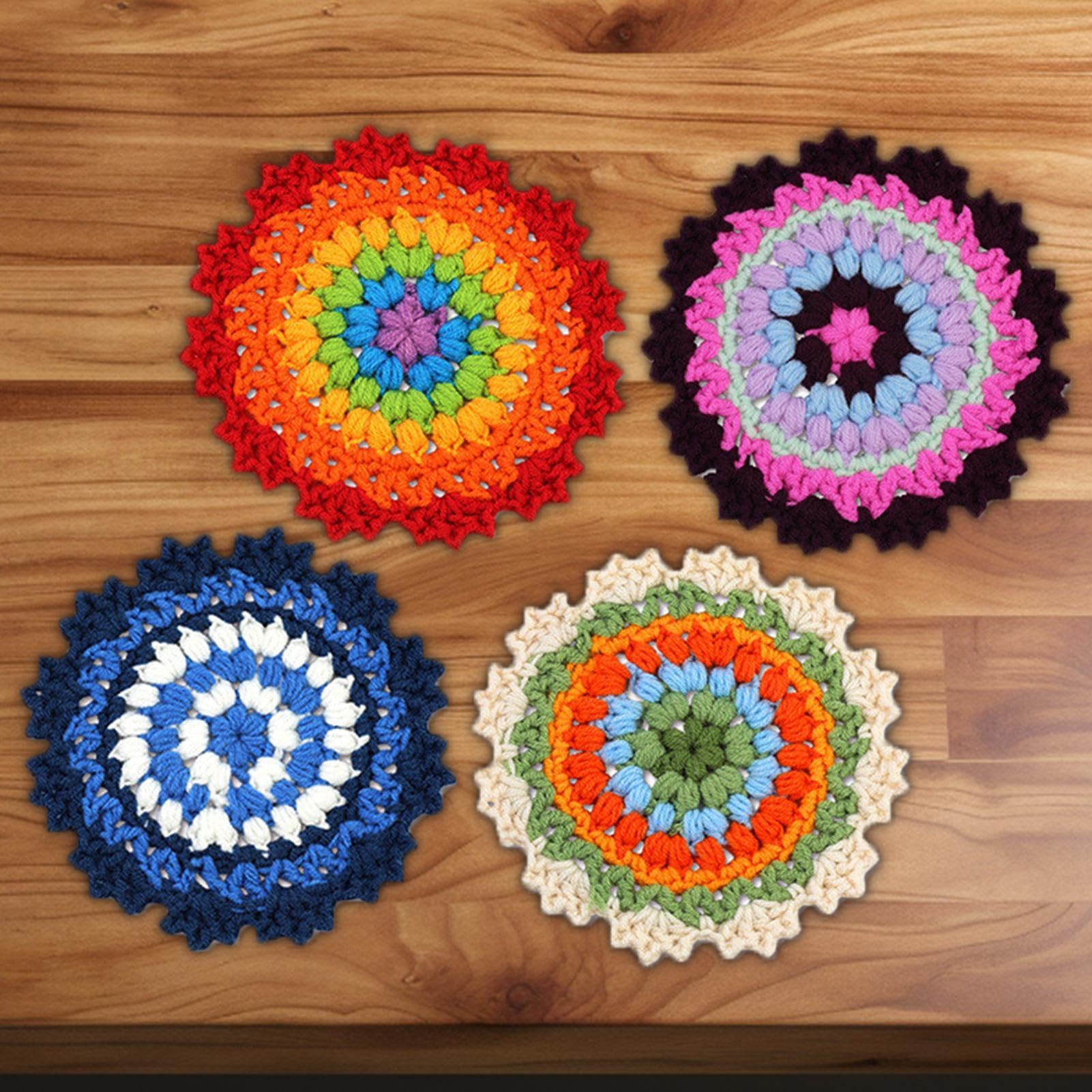 かぎ針編み コースターセット Amazon.co.jp: かぎ針編みフラワーコースターキット,フラワー